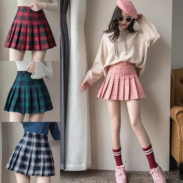 Student Grid Pleated Tennis Skirt AD1297