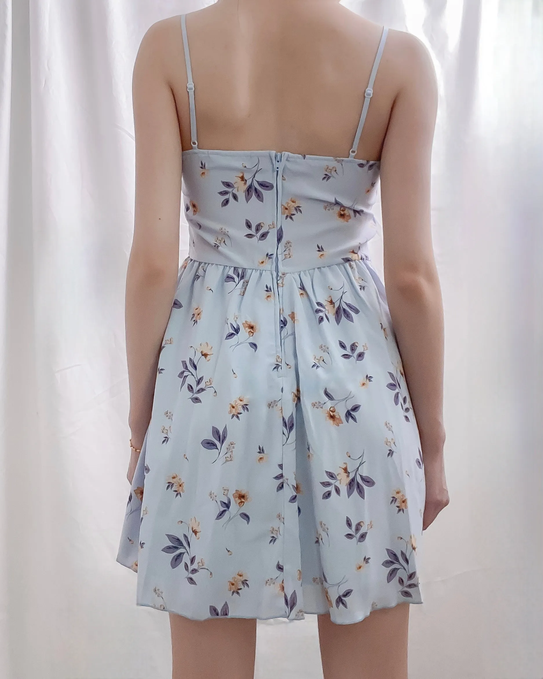Sunniva Blue Sunflower Floral Dress