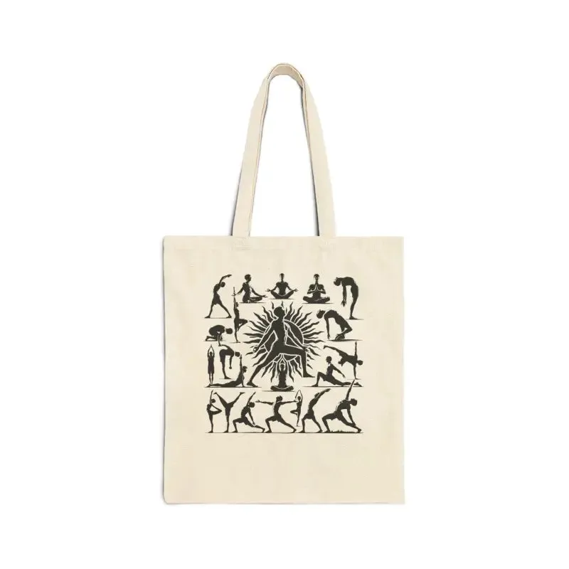 Surya Namaskar Cotton Canvas Tote Bag Essentials