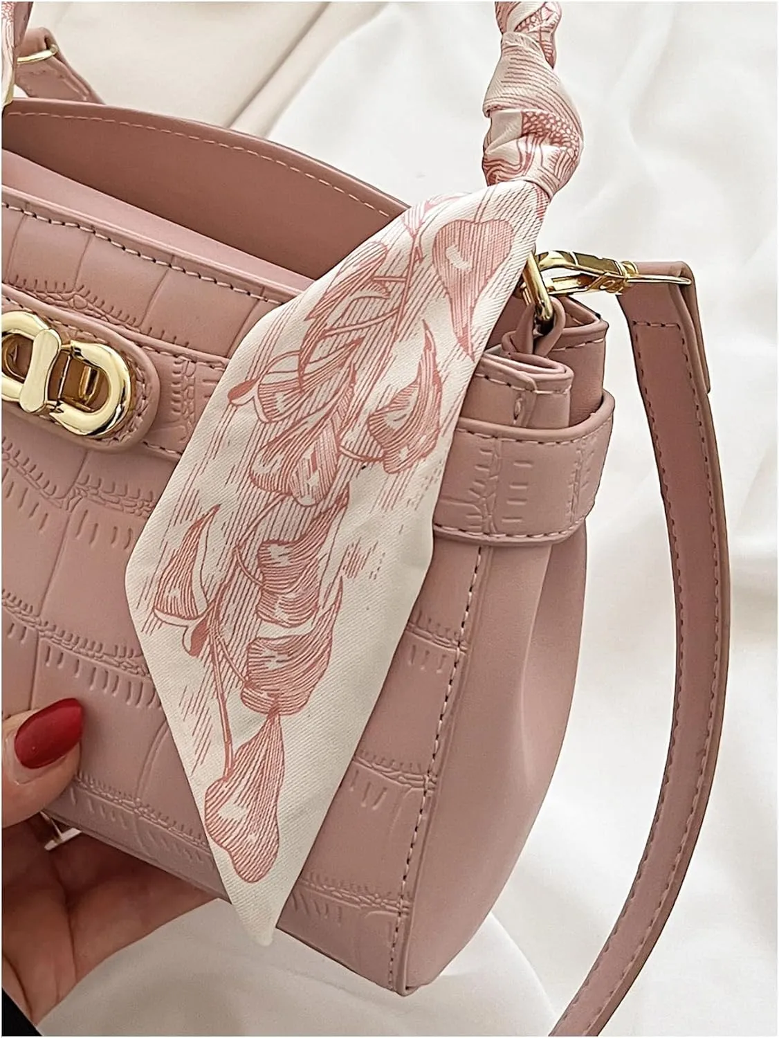 SweatyRocks Women's Crocodile Satchel Purses and Handbags Top Handle Leather Crossbody Bags