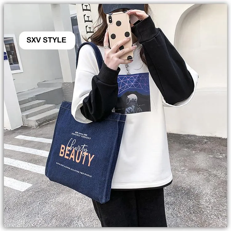 SXV "DENIM JHOLA" canvas tote bag