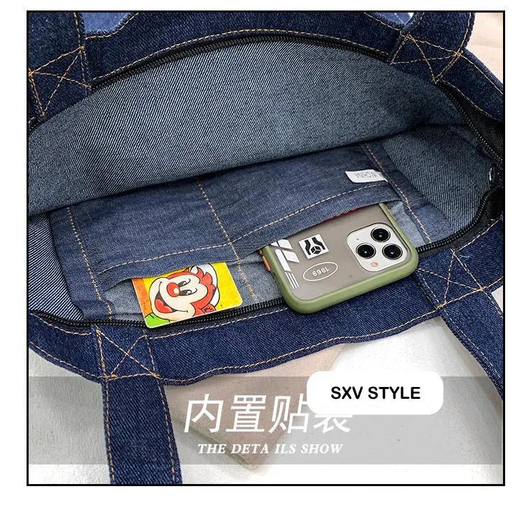 SXV "DENIM JHOLA" canvas tote bag