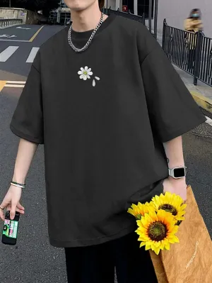 SXV  'Tiny Flower’ Printed Cool Aesthetic Oversized Korean kwaii T-shirt