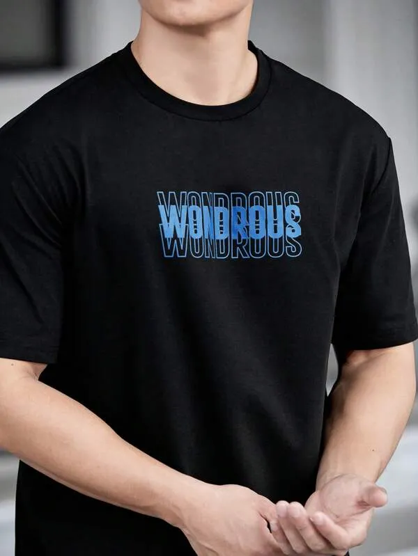 SXV  'WONDROUS’ Printed Cool Aesthetic Oversized Baggy Korean T-shirt