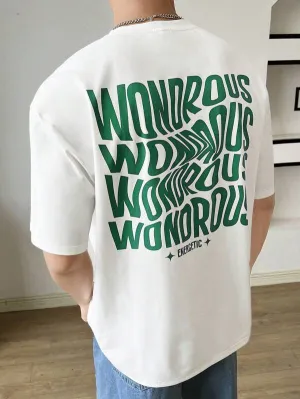SXV  'WONDROUS’ Printed Cool Aesthetic Oversized Baggy Korean T-shirt