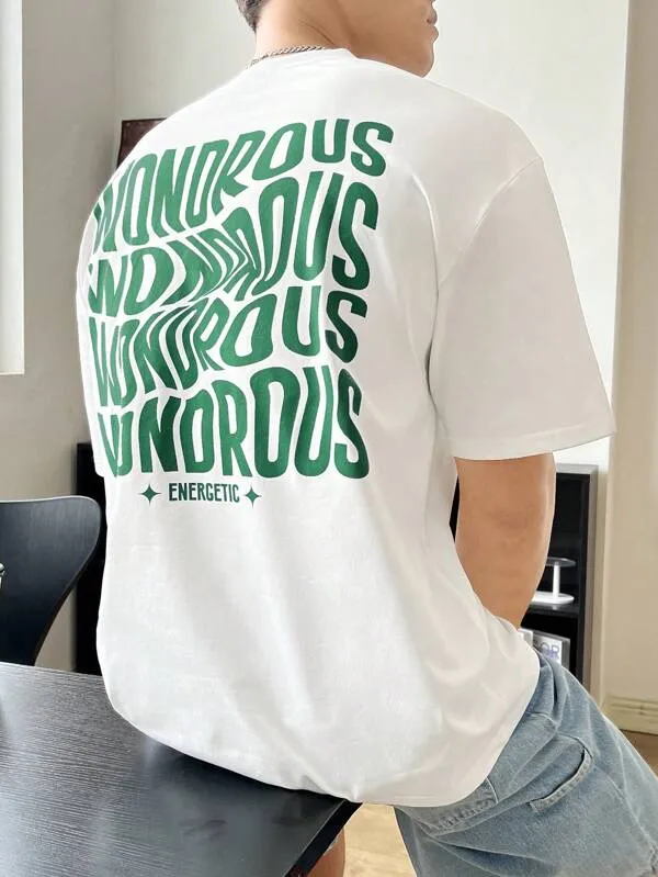 SXV  'WONDROUS’ Printed Cool Aesthetic Oversized Baggy Korean T-shirt