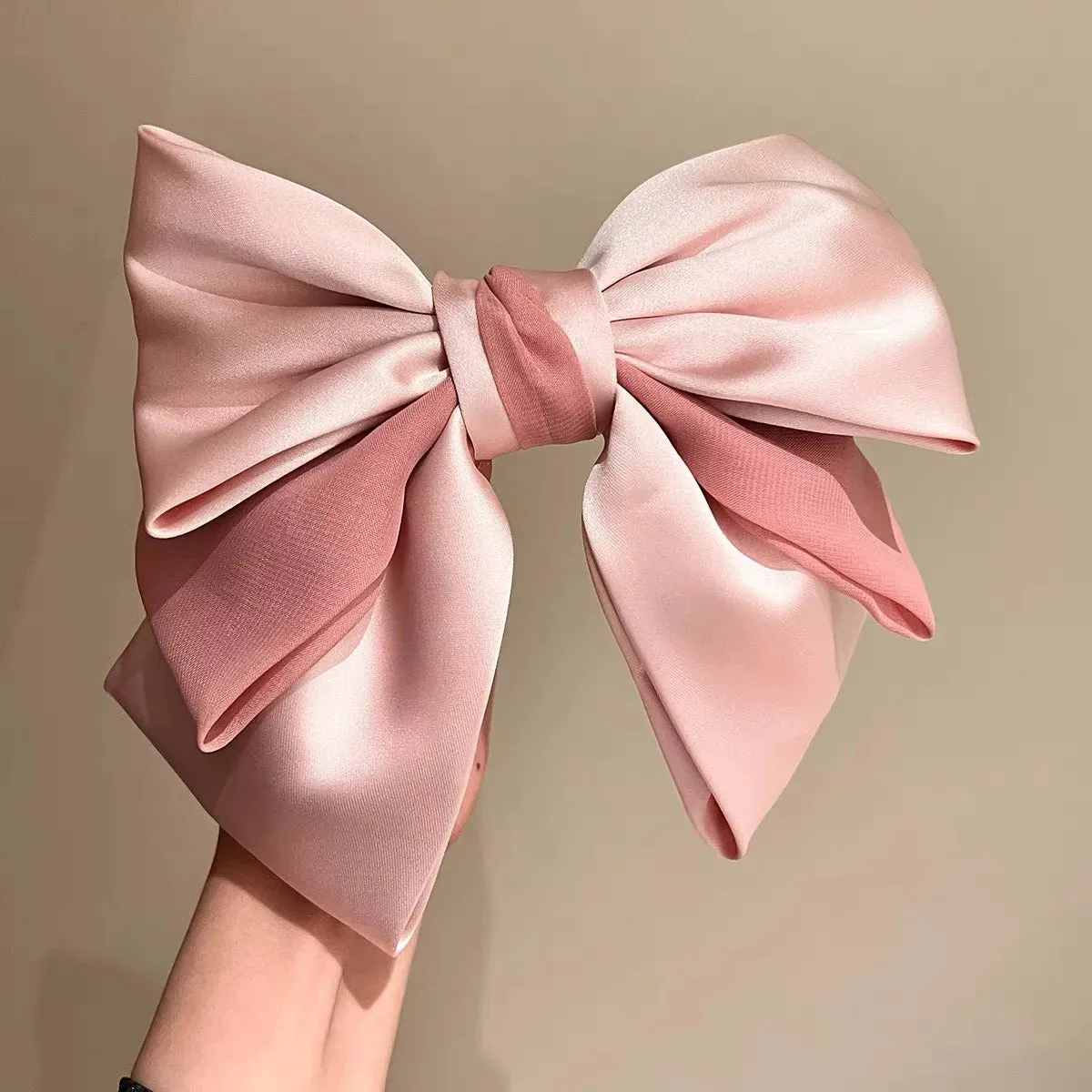 TAVIMART  -  Korean Solid Color Bowknot Hair Clips for Women Girls Trendy Big Bow Clip Ponytail Clips Barrettes Pin Accessories