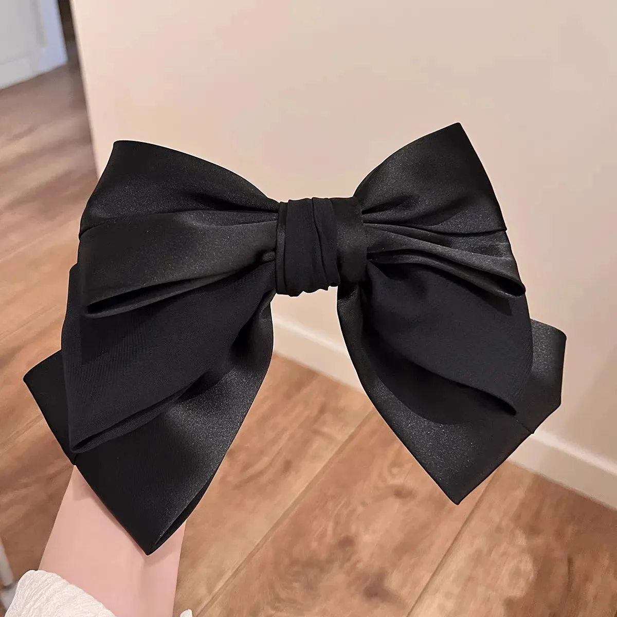 TAVIMART  -  Korean Solid Color Bowknot Hair Clips for Women Girls Trendy Big Bow Clip Ponytail Clips Barrettes Pin Accessories