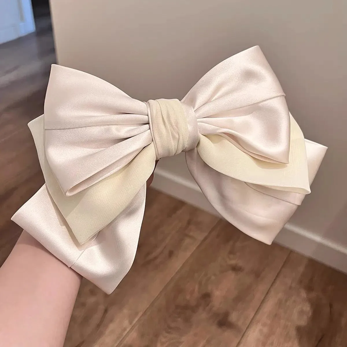 TAVIMART  -  Korean Solid Color Bowknot Hair Clips for Women Girls Trendy Big Bow Clip Ponytail Clips Barrettes Pin Accessories