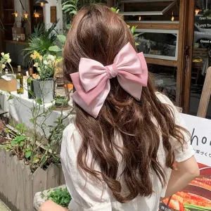 TAVIMART  -  Korean Solid Color Bowknot Hair Clips for Women Girls Trendy Big Bow Clip Ponytail Clips Barrettes Pin Accessories
