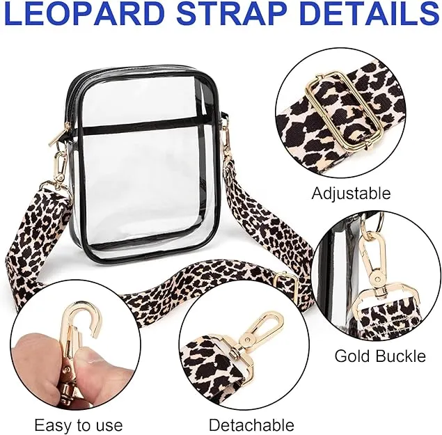 TEABAN Clear Delicate Crossbody Purse Bag, Stadium Approved Transparent Bag for Festivals, Sports Events, Small Concerts Bag - Black
