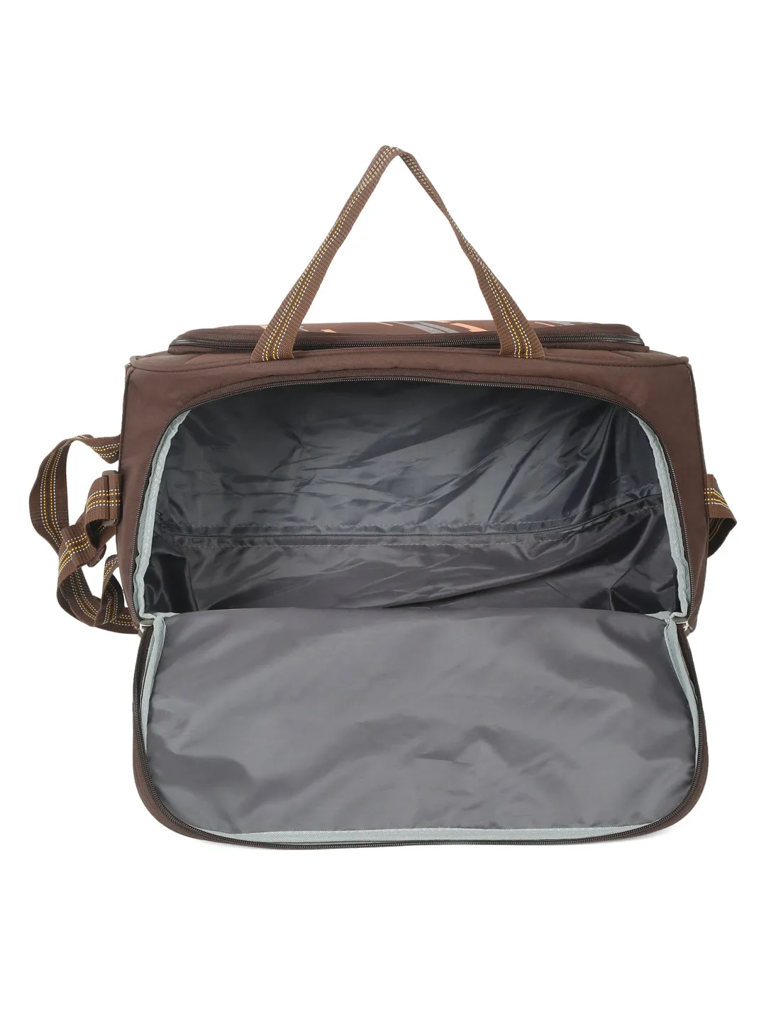Teakwood Leather Brown Printed Large Duffel Bag