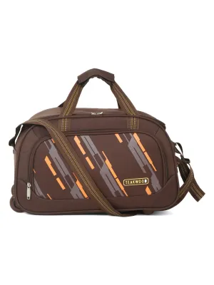 Teakwood Leather Brown Printed Large Duffel Bag
