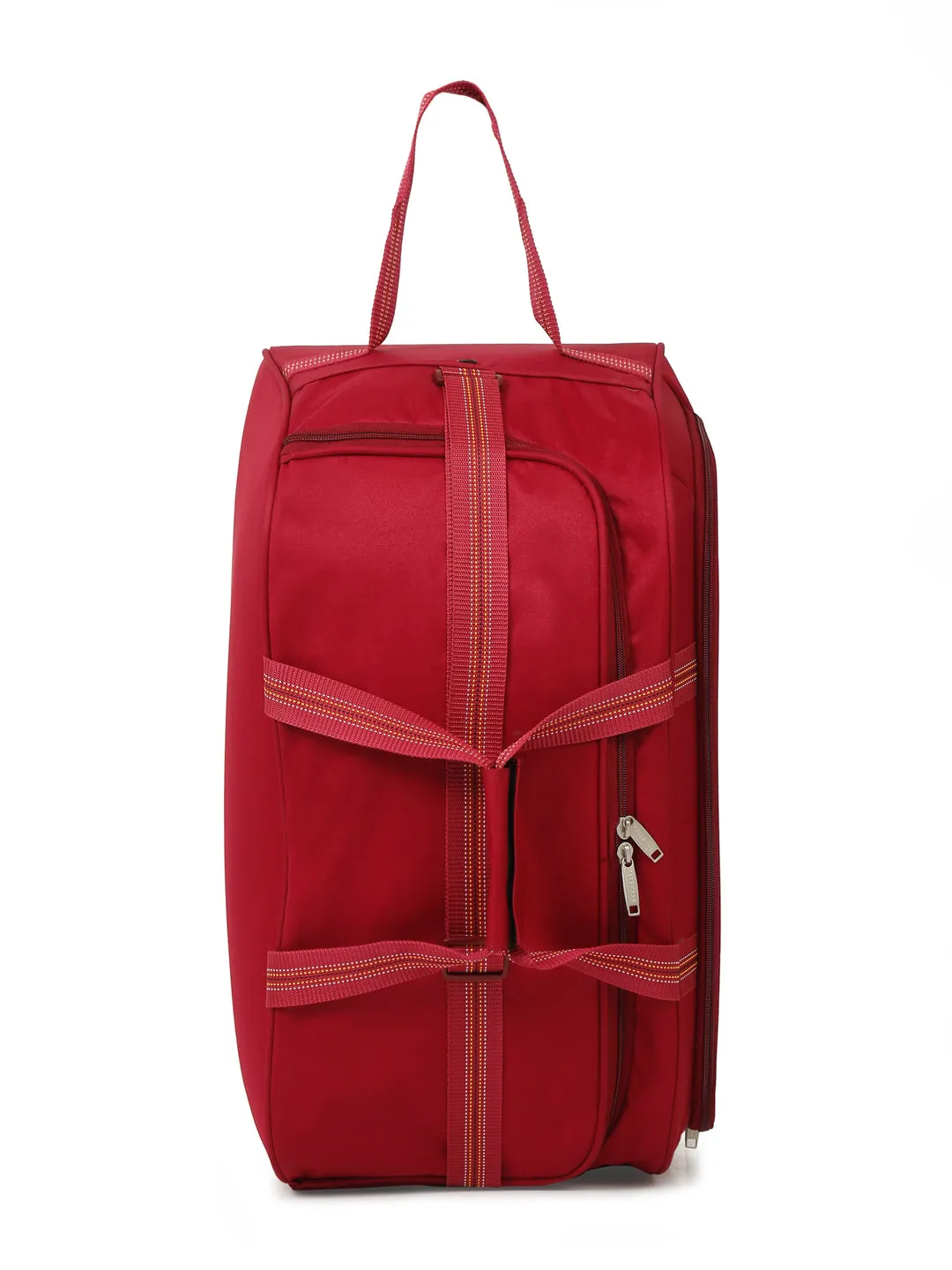 Teakwood Leather Maroon Printed Small Duffel Bag