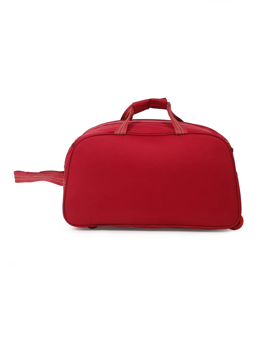Teakwood Leather Maroon Printed Small Duffel Bag