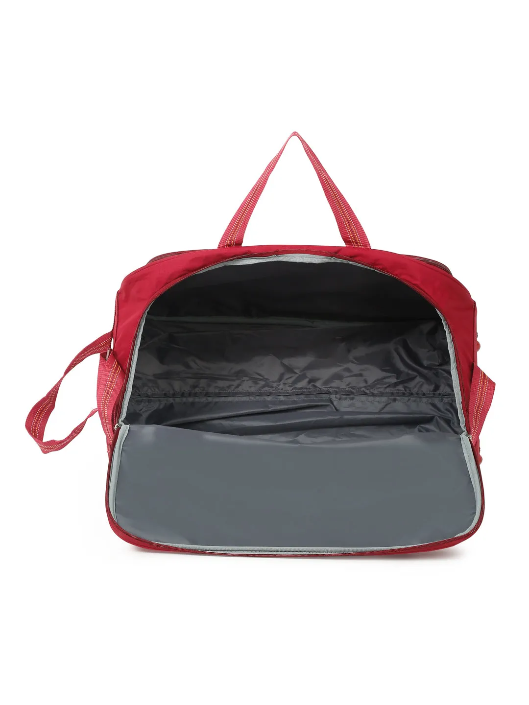 Teakwood Leather Maroon Printed Small Duffel Bag