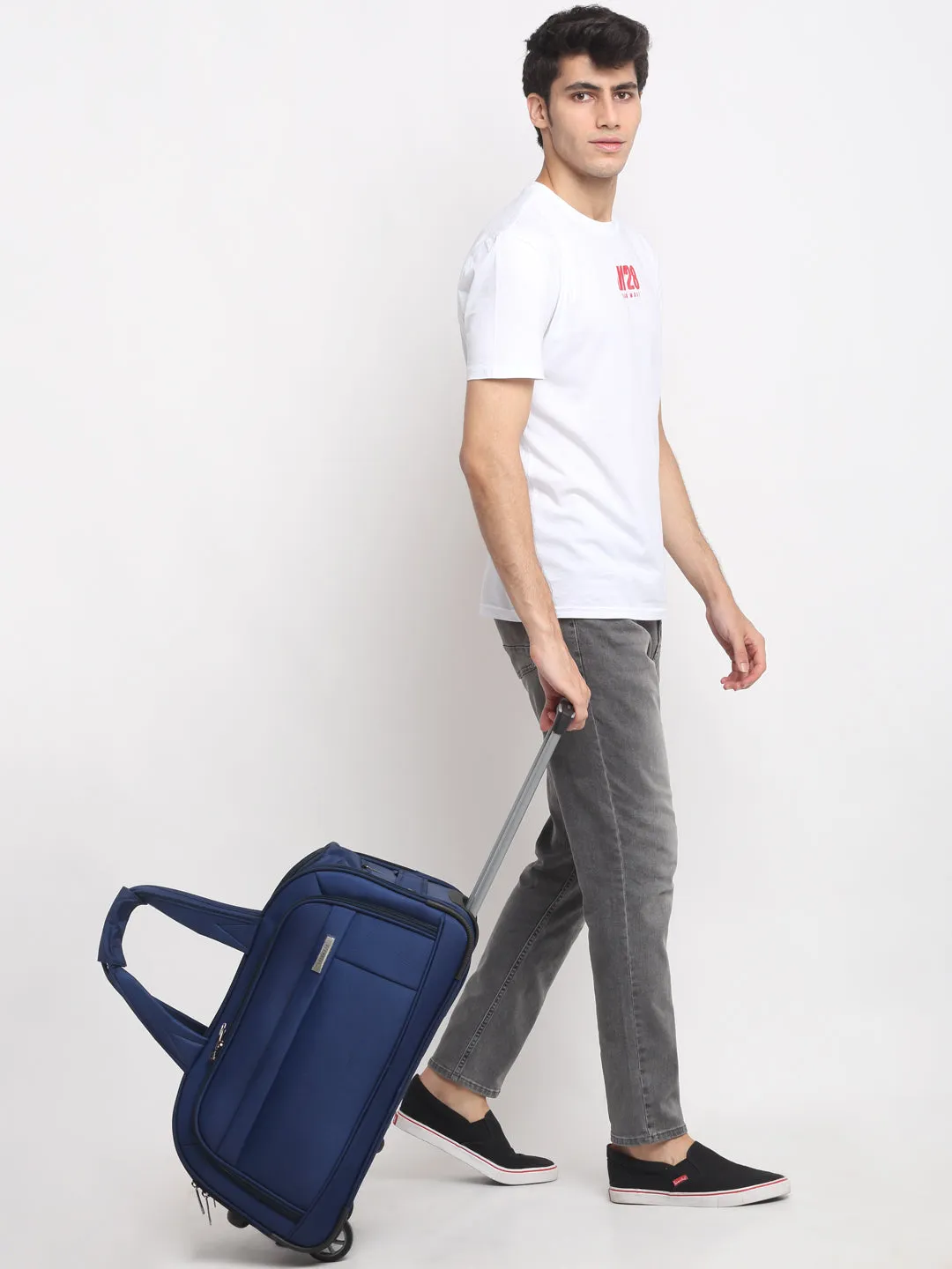 Teakwood Medium Duffle Trolley Bag - Blue