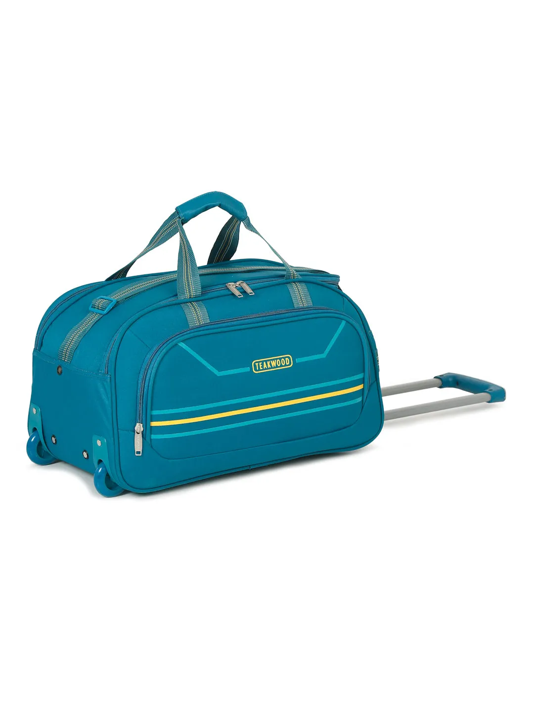 Teal Printed Cabin Duffel Trolley Bag