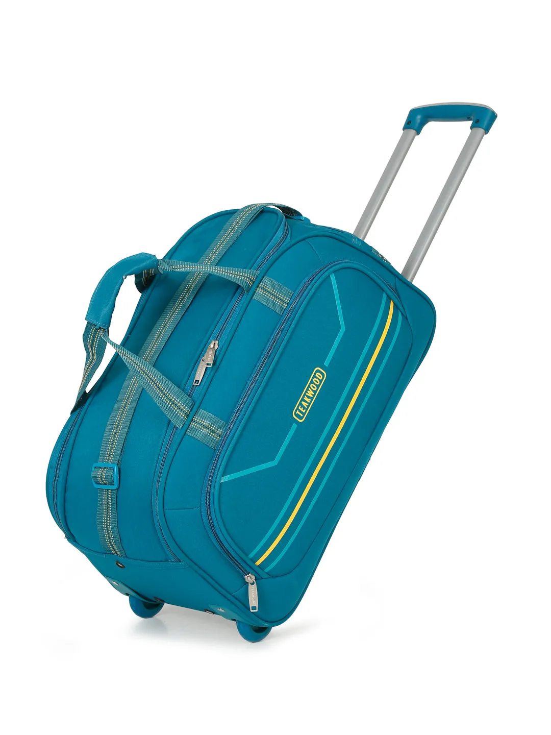 Teal Printed Cabin Duffel Trolley Bag