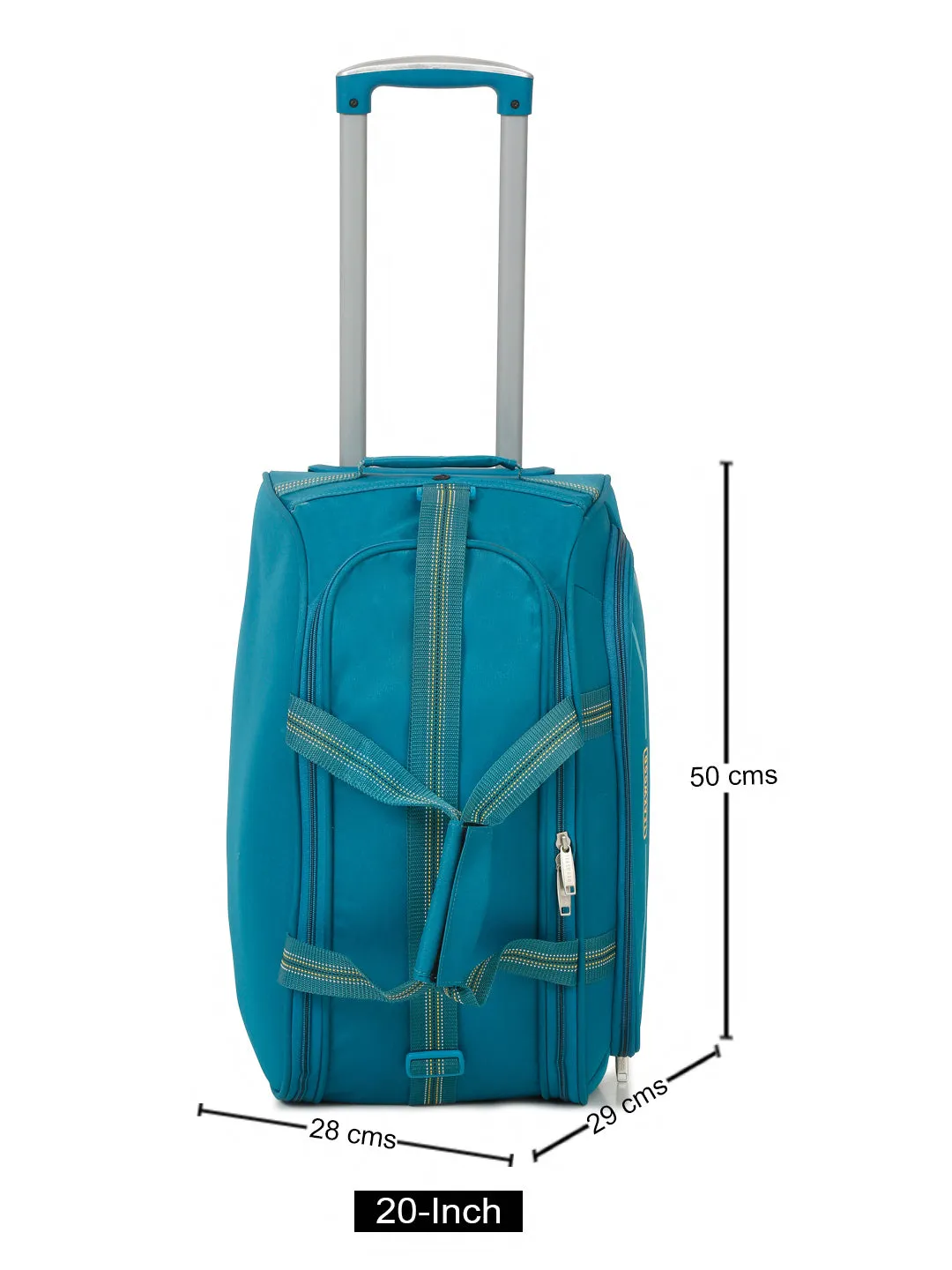 Teal Printed Cabin Duffel Trolley Bag
