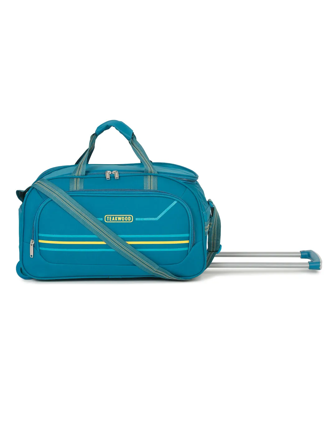 Teal Printed Cabin Duffel Trolley Bag