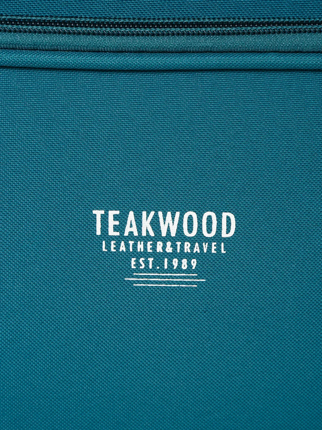 Teal Printed Small Duffel Trolley Bag