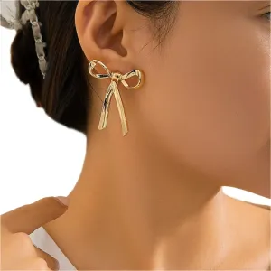 TEEK - Cute Plated Bowknot Earrings