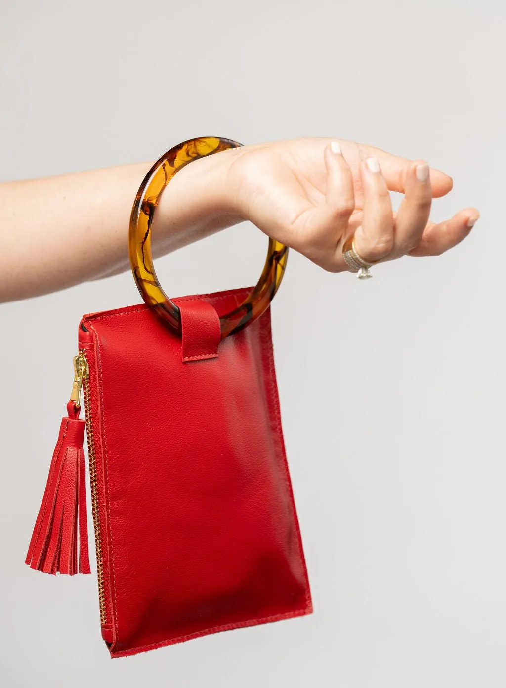 The Acrylic Ring Wristlet | Red
