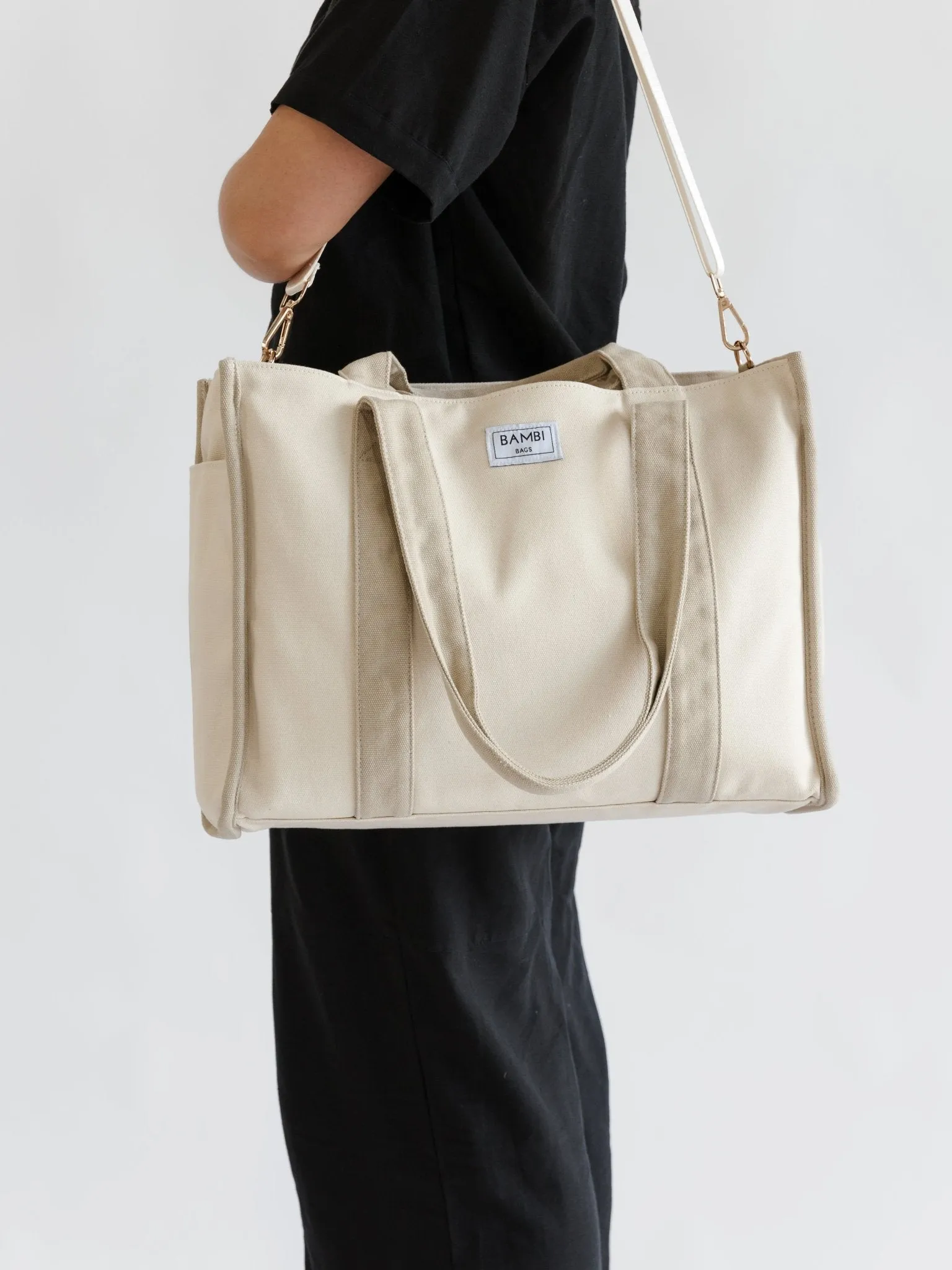 The Everyday Bambi Bag Natural/Taupe with insert