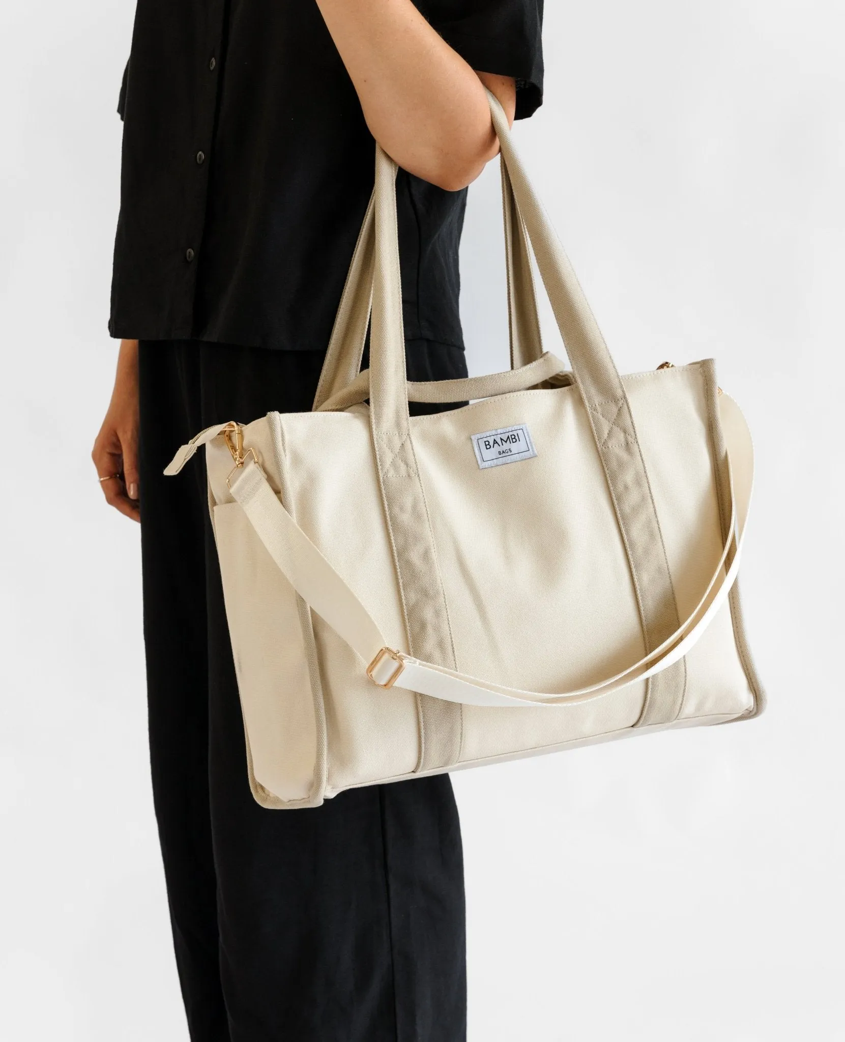 The Everyday Bambi Bag Natural/Taupe with insert