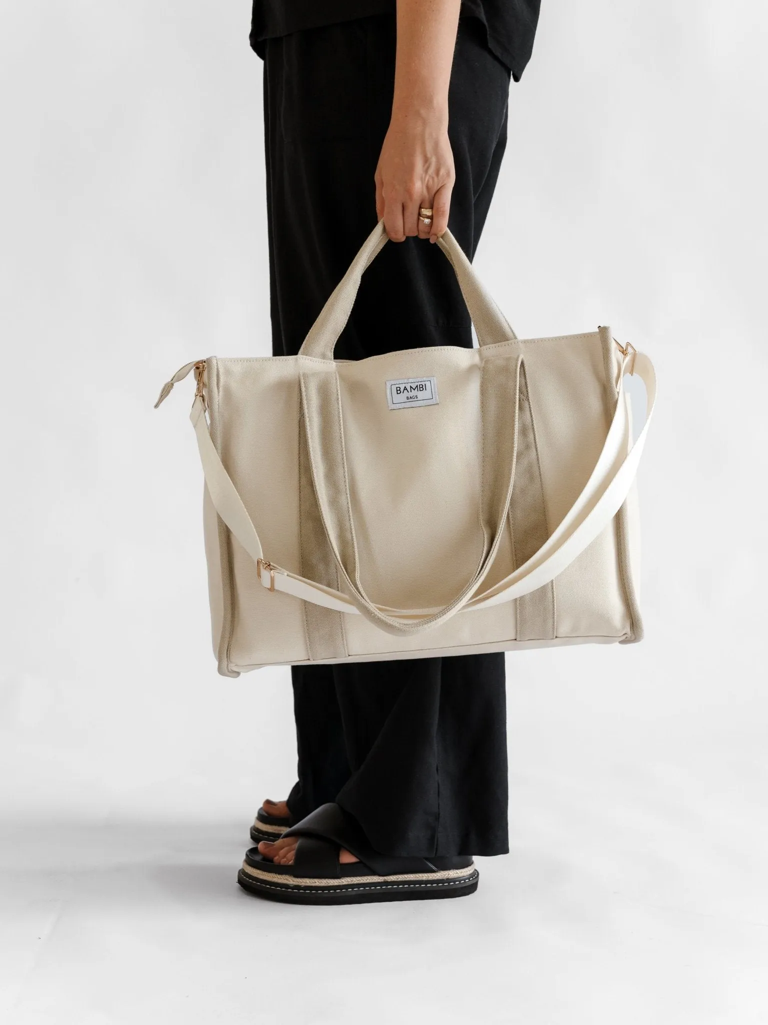 The Everyday Bambi Bag Natural/Taupe with insert