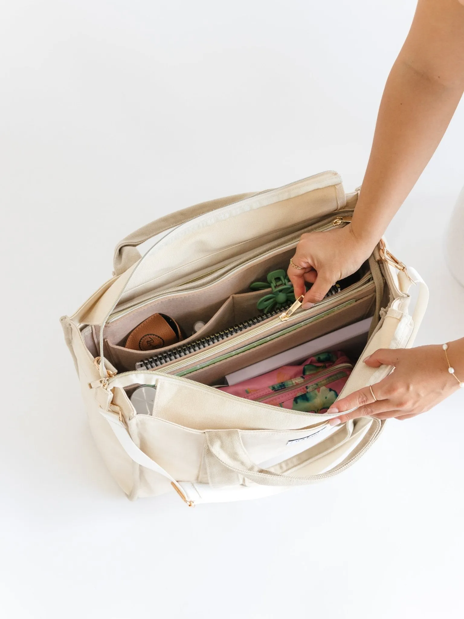 The Everyday Bambi Bag Natural/Taupe with insert