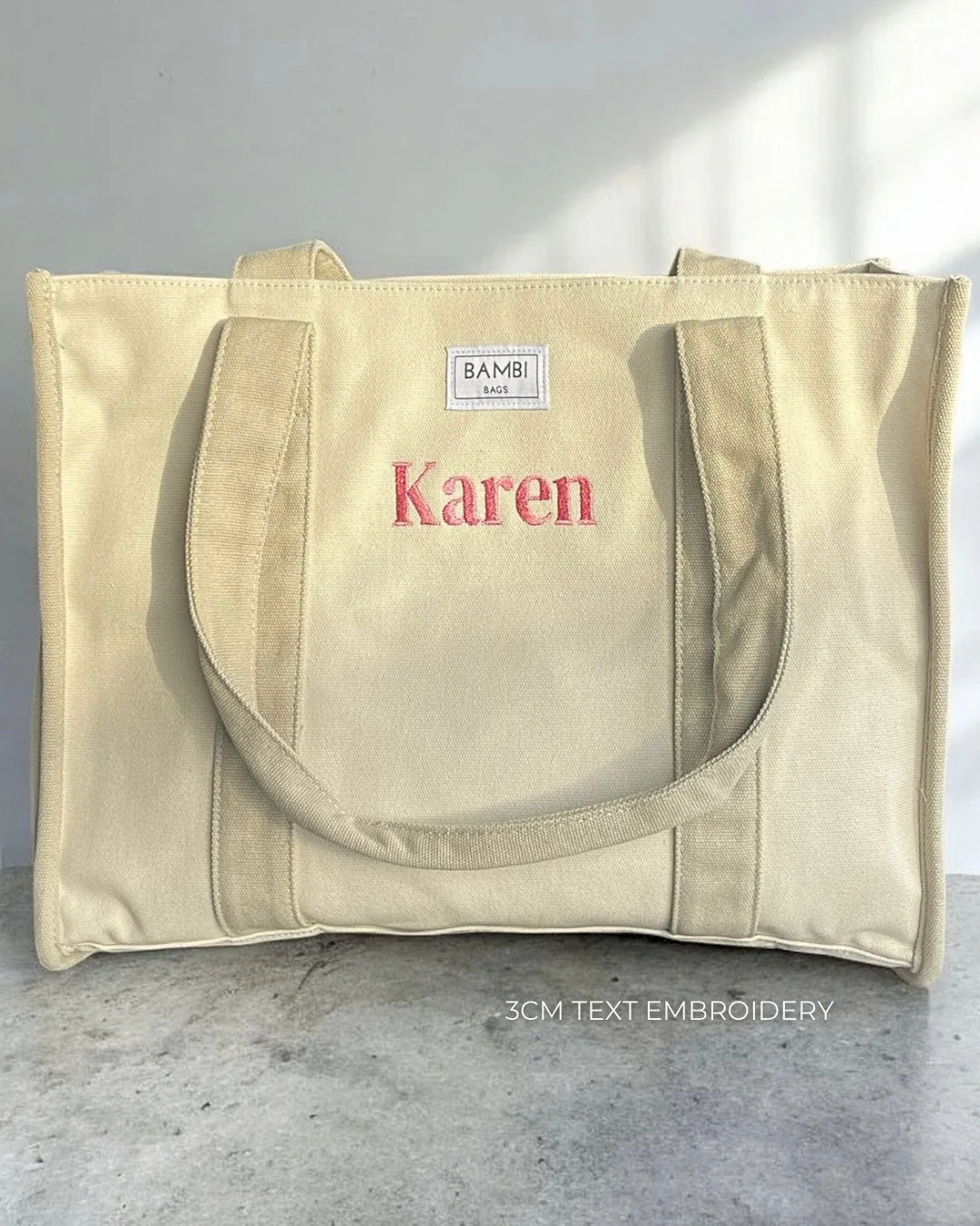 The Everyday Bambi Bag Natural/Taupe with insert