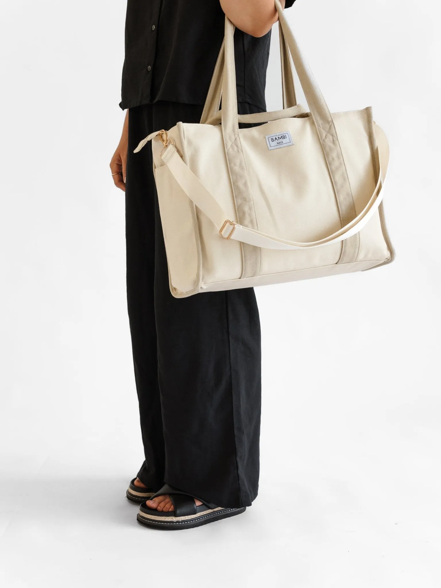 The Everyday Bambi Bag Natural/Taupe with insert