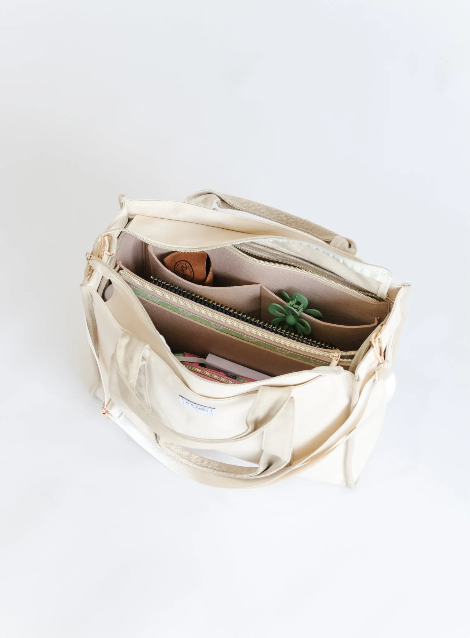 The Everyday Bambi Bag Natural/Taupe with insert