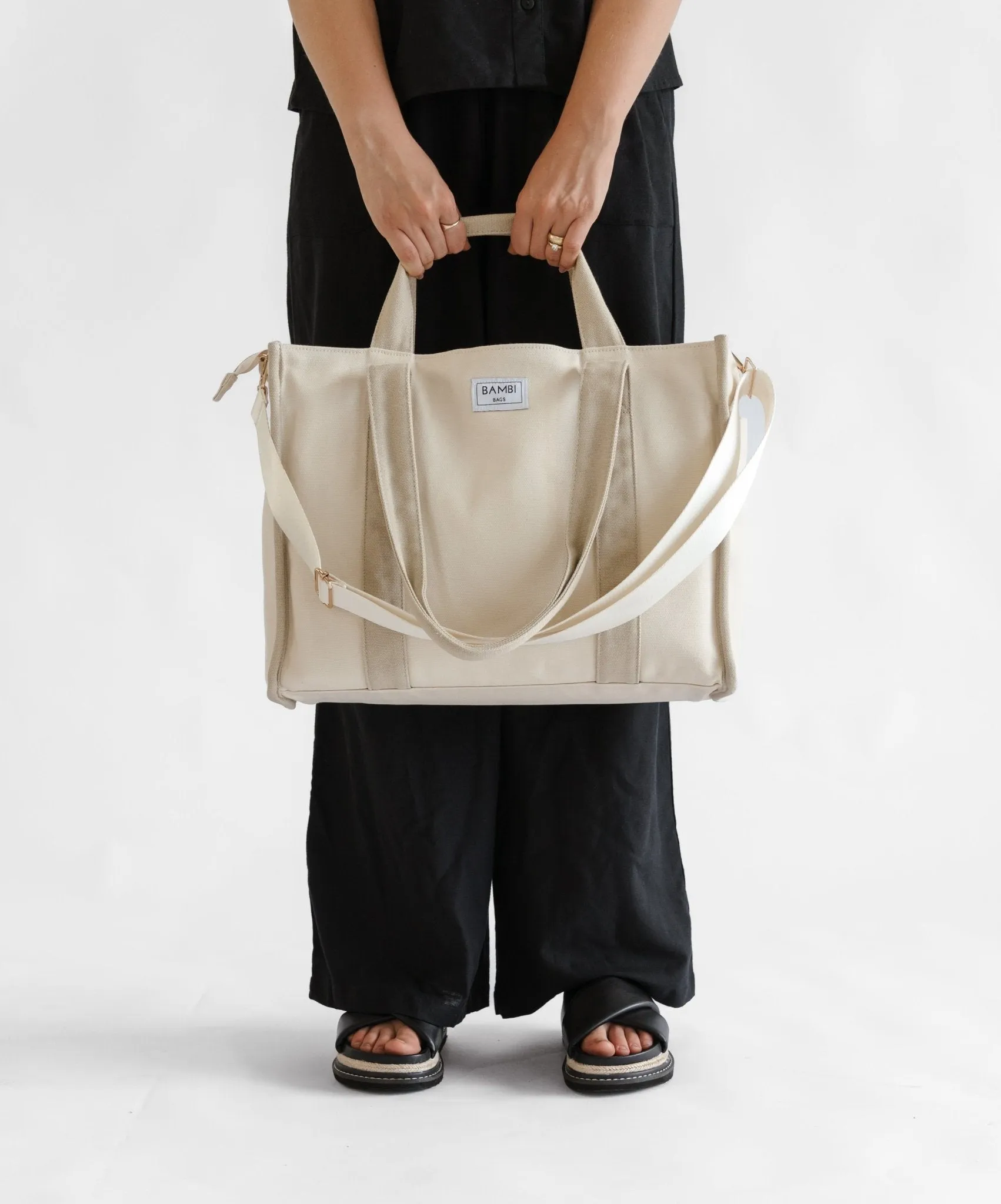 The Everyday Bambi Bag Natural/Taupe with insert
