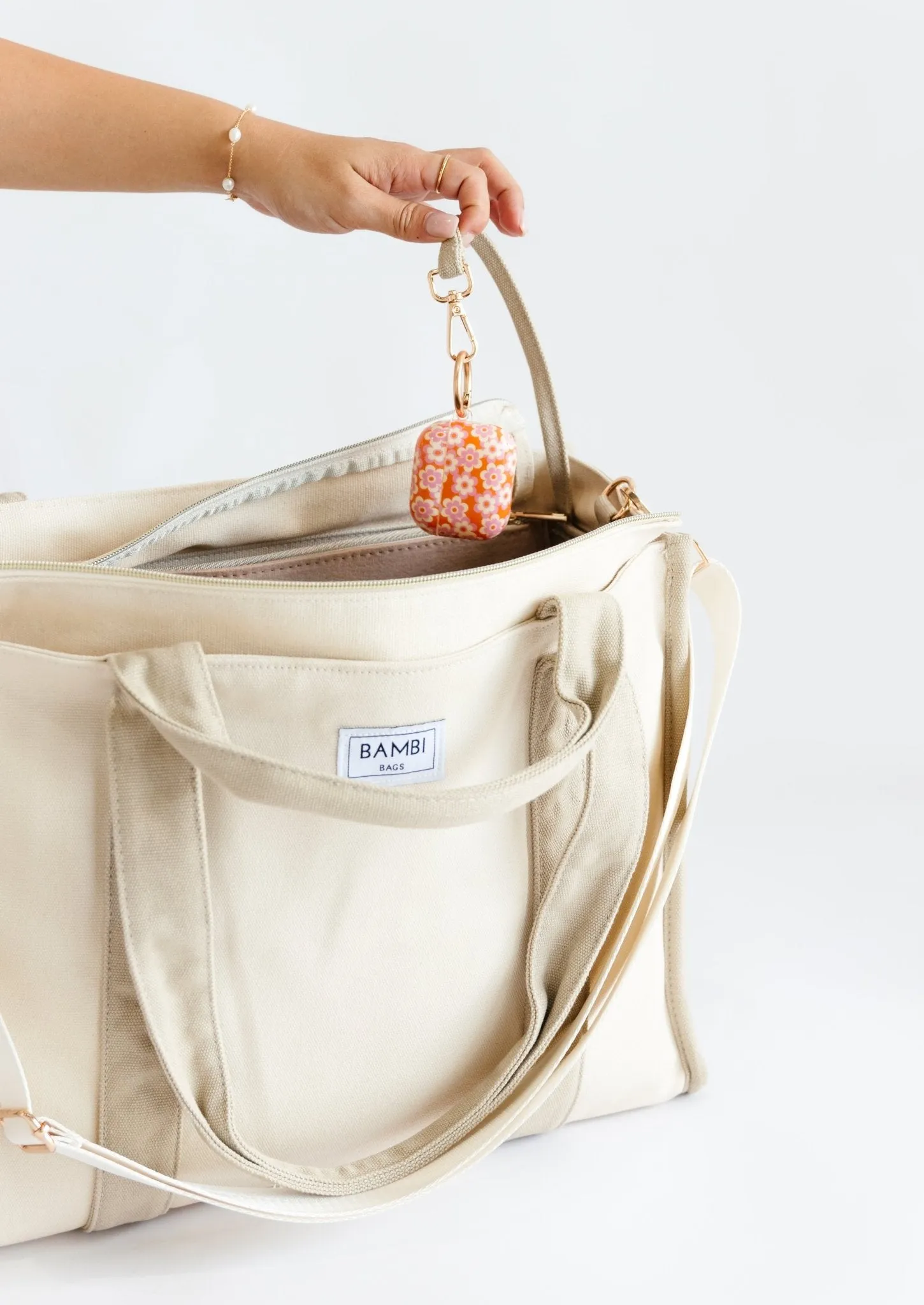 The Everyday Bambi Bag Natural/Taupe with insert