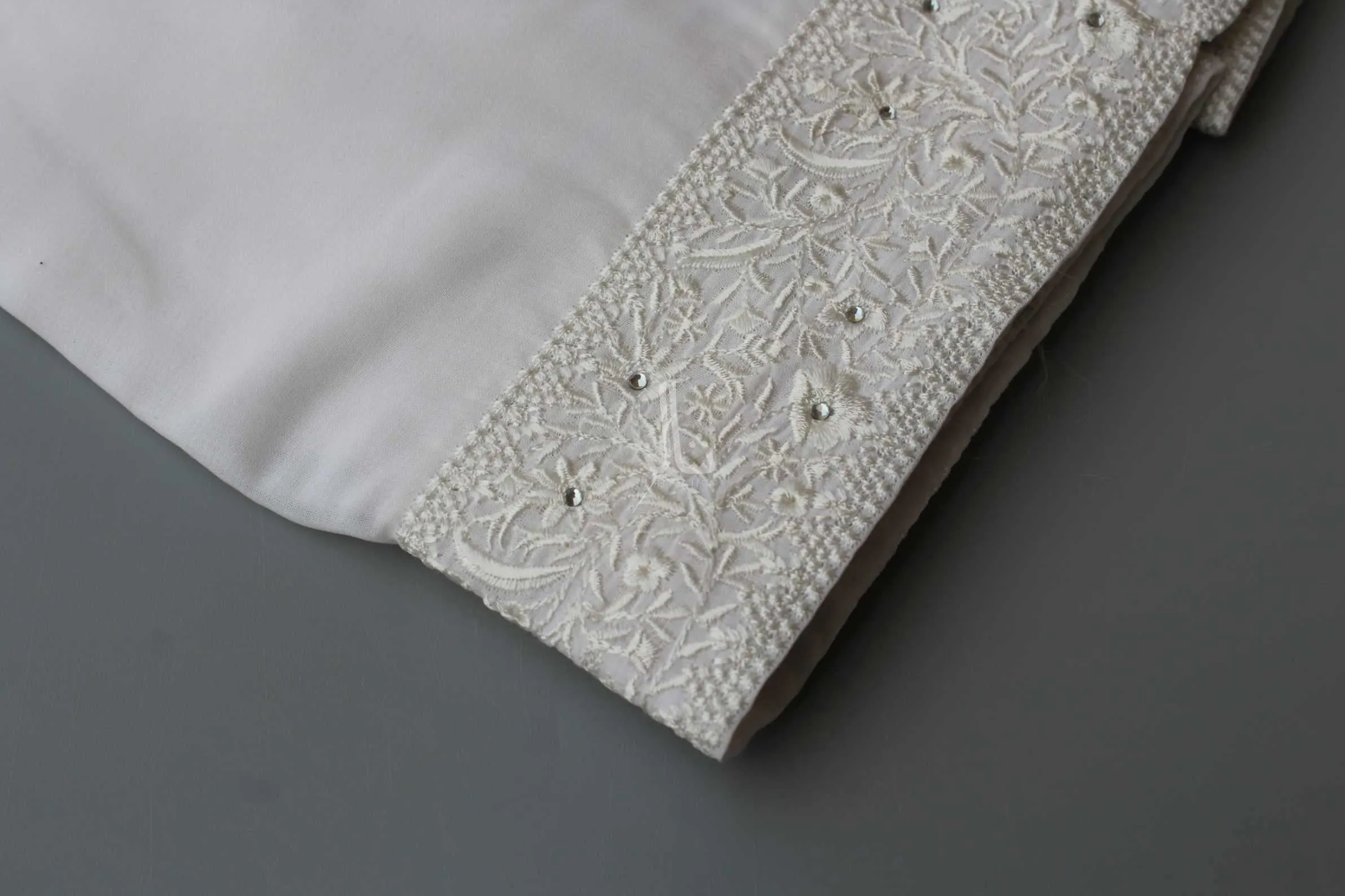 The Stylish Embroidered Elegance - Sky Blye