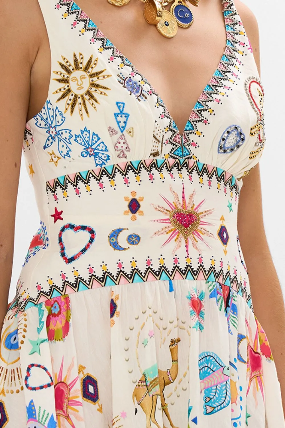 TIE SHOULDER SHORT DRESS