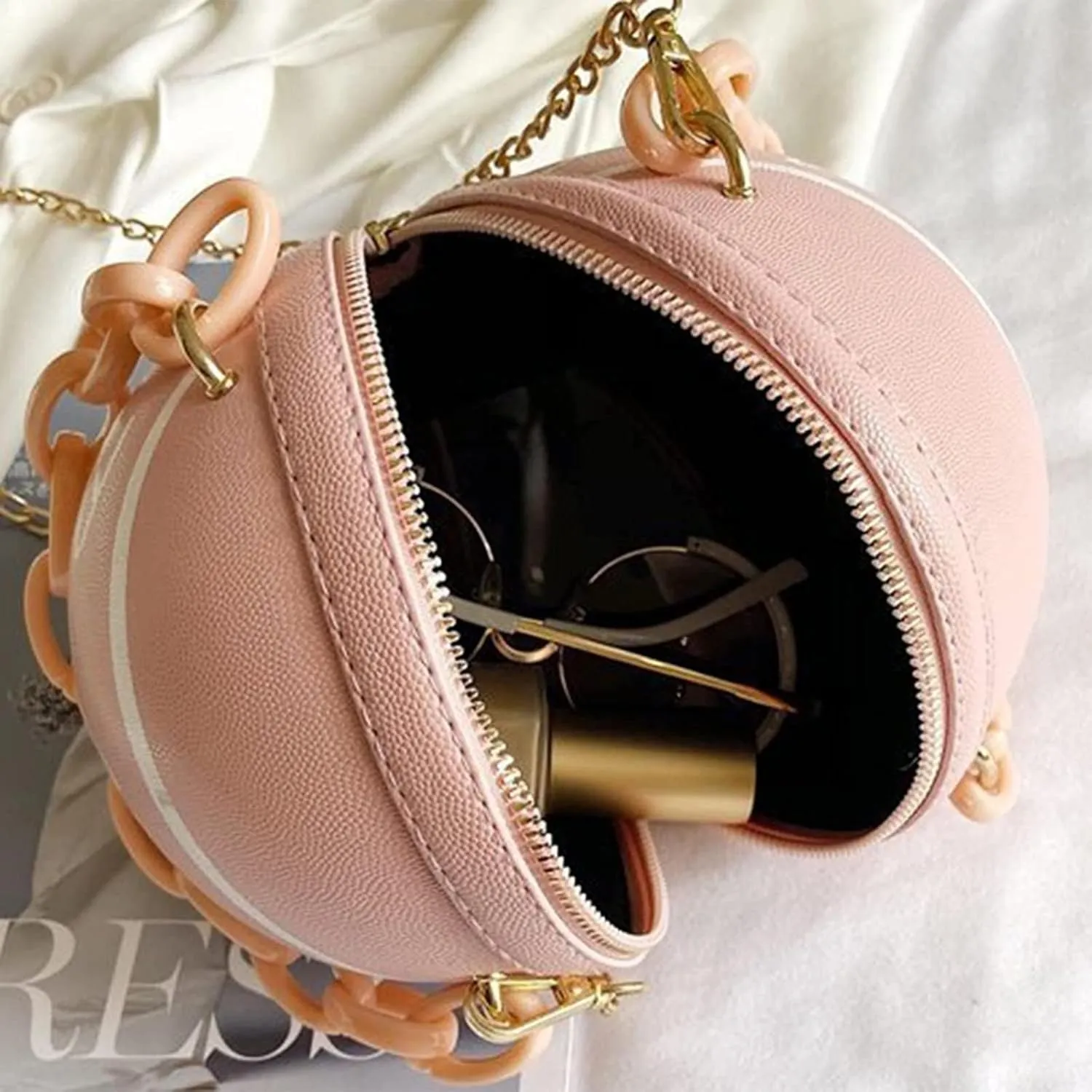 Tote Bag For Women Chain Basketball Shoulder Bag Fashion Handbags Creativeness Novel Photo Props For Shopping Travel F