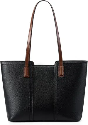 Tote Bag for Women Genuine Leather Shoulder Bags Top Handle Handbag for Travel Shopping Carry Multipurpose