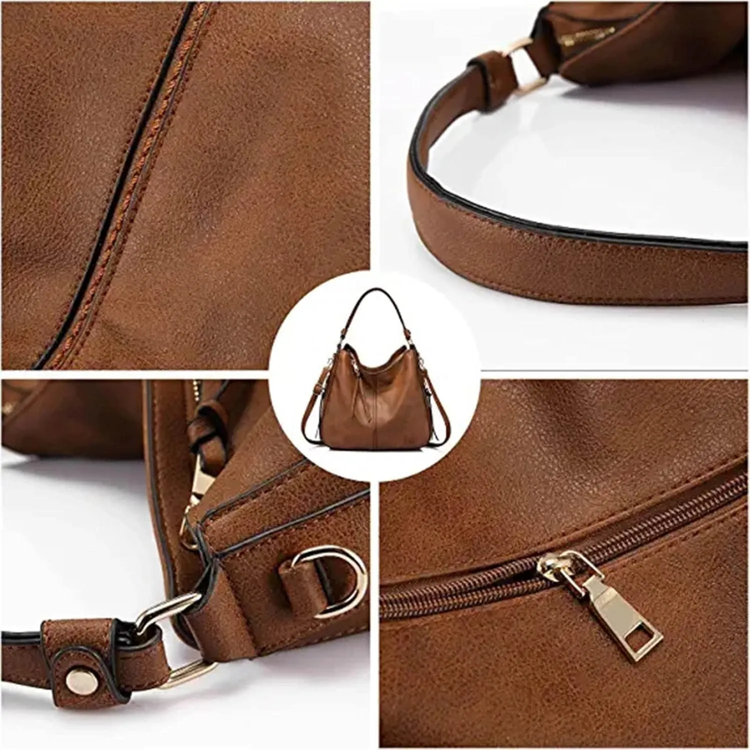 Tote Bag For Women Work Retro Soft Leather Large Crossbody Bag Shoulder Handbags For Her Friends Travel College