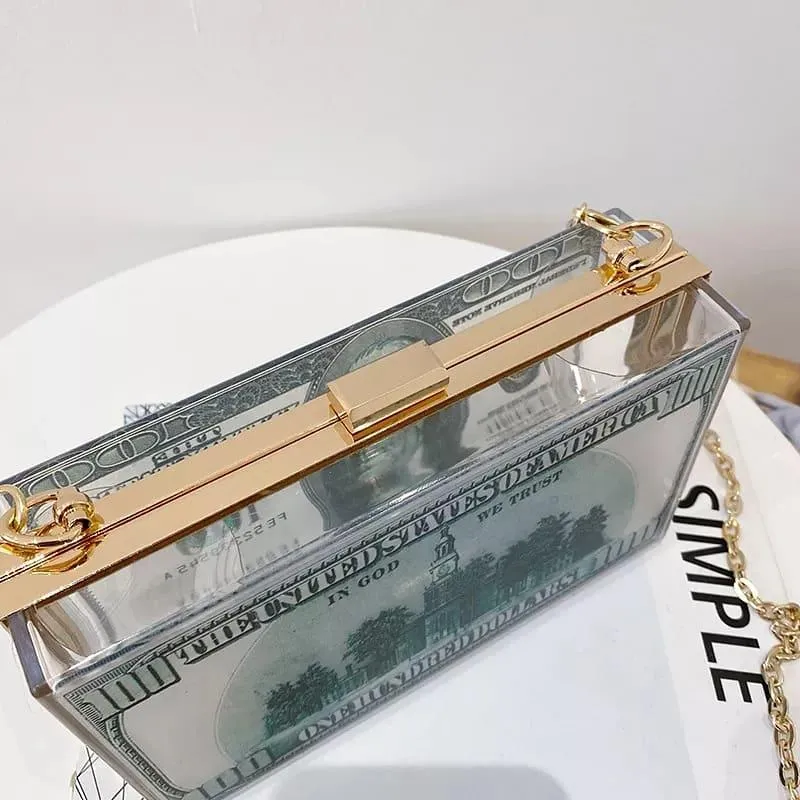 Transparent Acrylic Dollar Design Bag