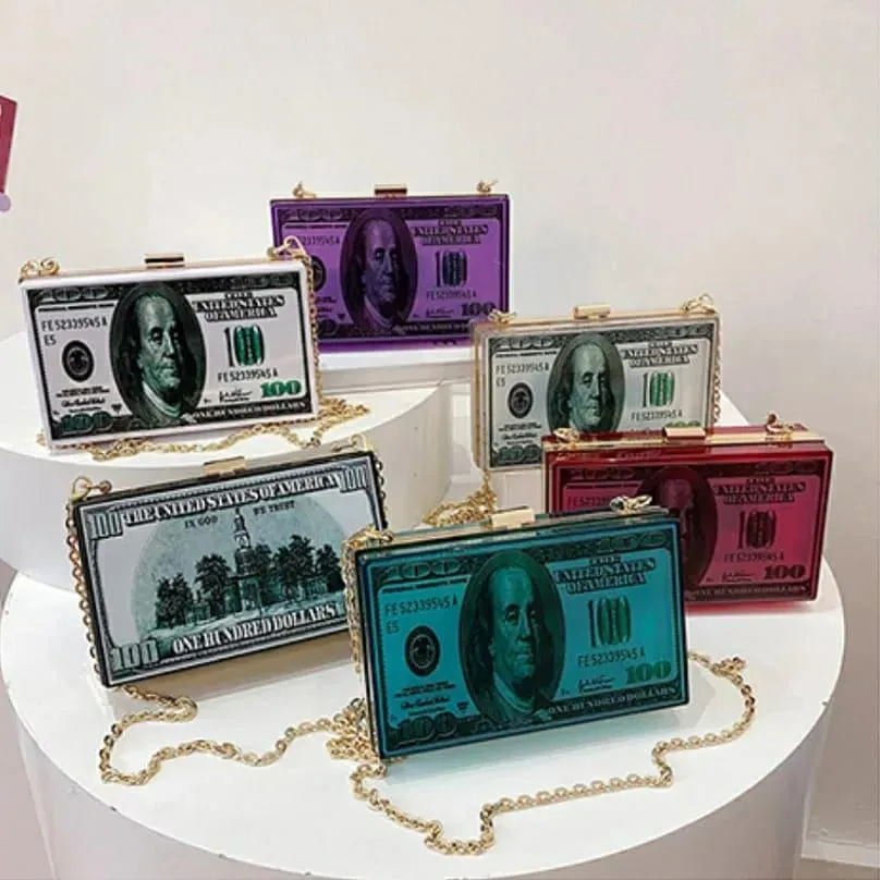 Transparent Acrylic Dollar Design Bag
