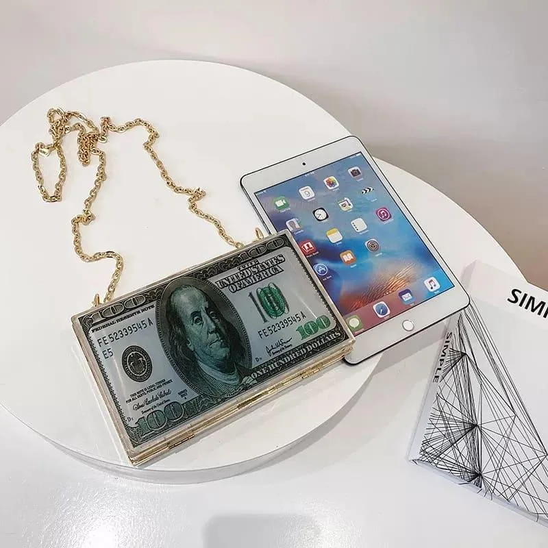 Transparent Acrylic Dollar Design Bag