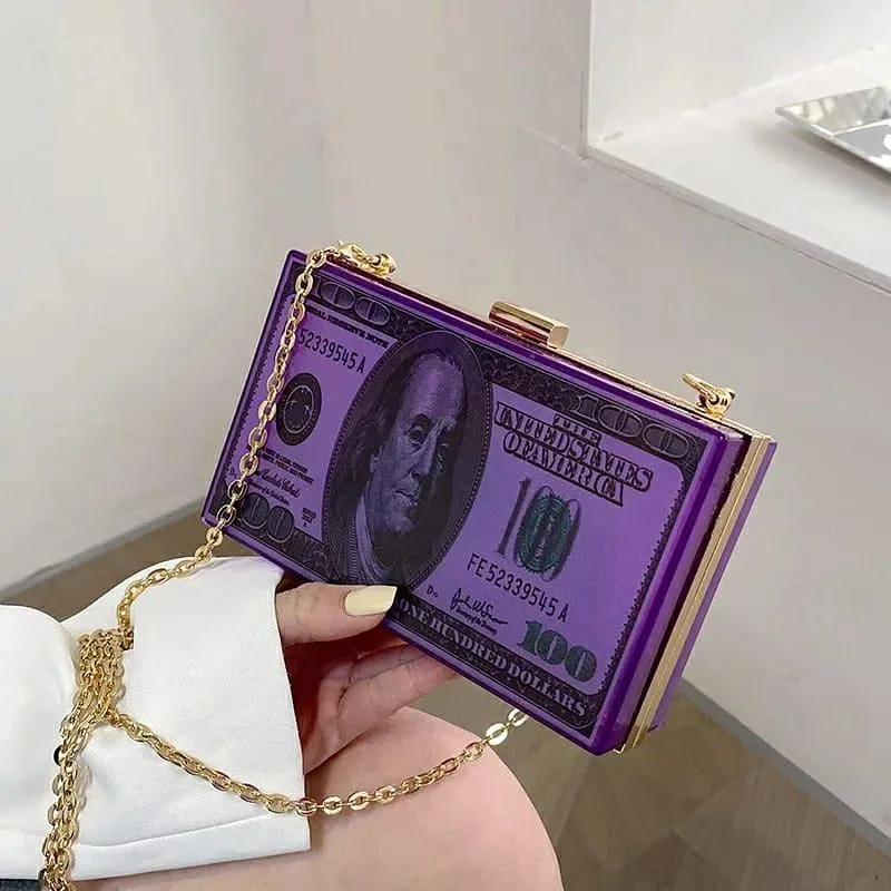 Transparent Acrylic Dollar Design Bag