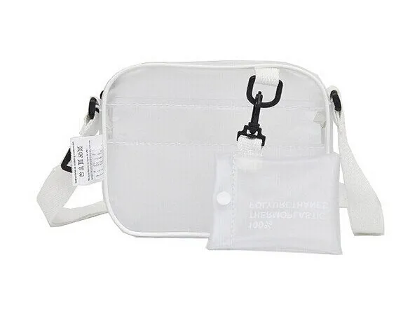Transparent PVC Crossbody Bag for Women – Jelly Shoulder Bag with Card Holder & Wide Strap