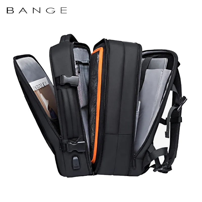 Travel Backpack Men Business Aesthetic School Expandable USB Bag Large Capacity