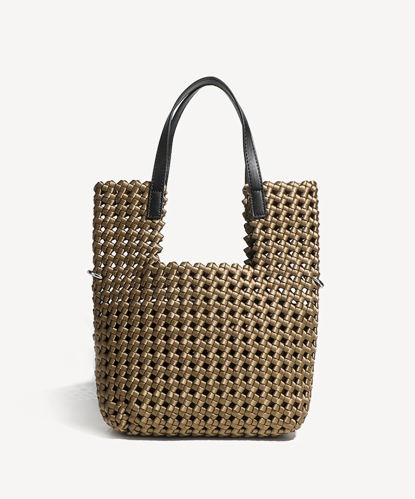 Trendy 2 PCs Set Woven Small Handle Bag