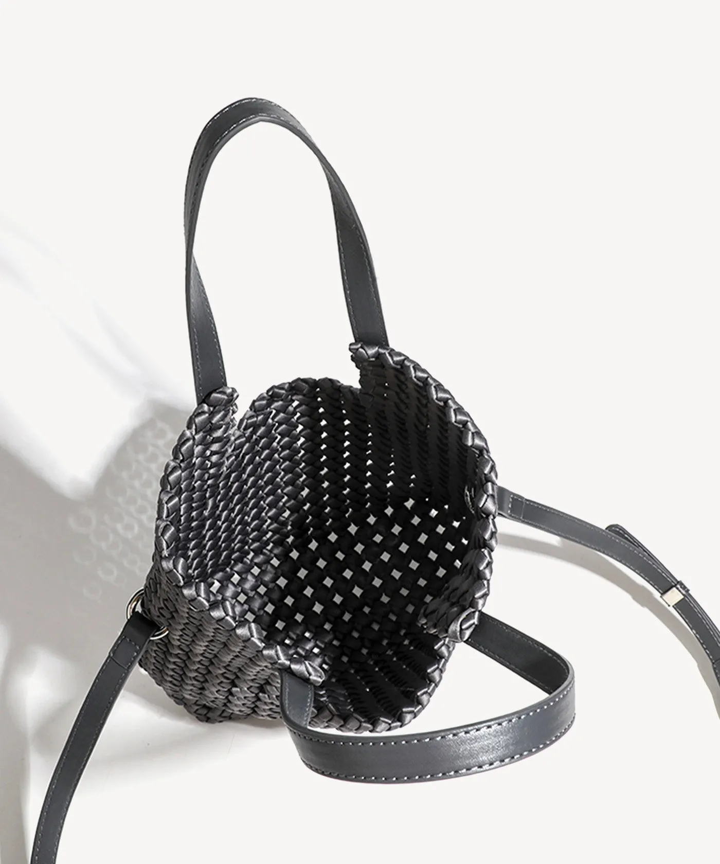 Trendy 2 PCs Set Woven Small Handle Bag